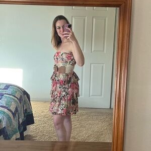 Rachael & Chloe Strapless Floral Dress